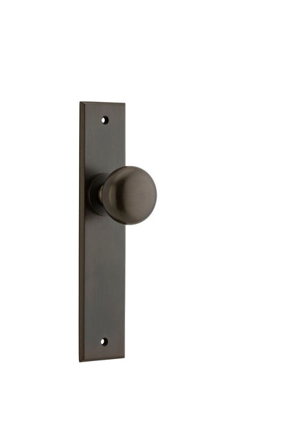 Iver Cambridge Door Knob Chamfered  Latch Pair, Passage Kit, Privacy Kit , Entrance Kit with High Security Lock - Signature Brass