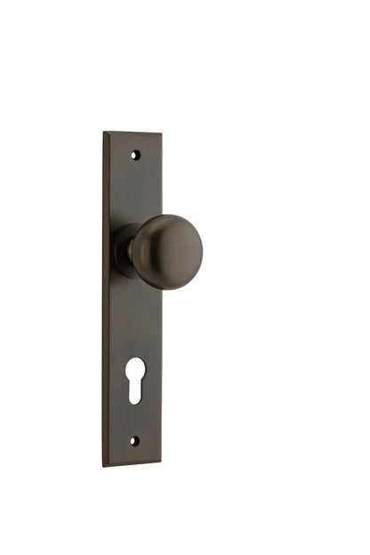 Iver Cambridge Door Knob Chamfered  Latch Pair, Passage Kit, Privacy Kit , Entrance Kit with High Security Lock - Signature Brass