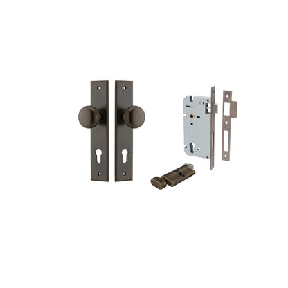 Iver Cambridge Door Knob Chamfered  Latch Pair, Passage Kit, Privacy Kit , Entrance Kit with High Security Lock - Signature Brass