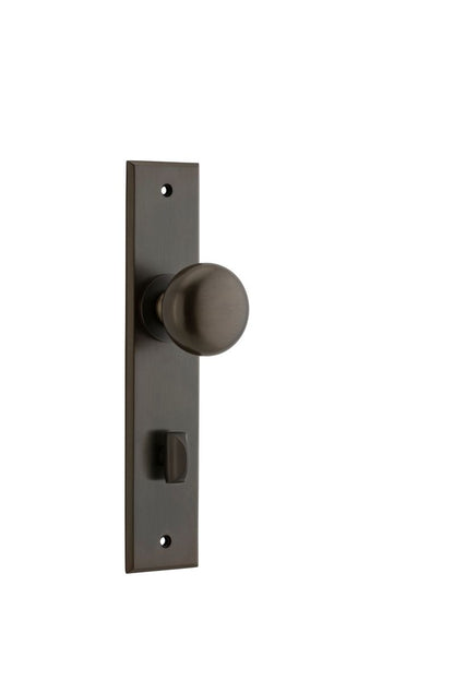 Iver Cambridge Door Knob Chamfered  Latch Pair, Passage Kit, Privacy Kit , Entrance Kit with High Security Lock - Signature Brass