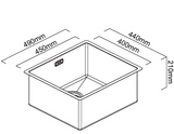 BURNS & FERALL ZOMODO PVD SINGLE BOWL SINK & GRID AVAILABLE IN 4 SIZES : 280 ,400,,450 & 500 EUREKA GOLD