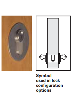 Cavity Slider For Doors Cavilock CL100 Escutcheon Flush Europrofile -Polished Brass & Satin Chrome