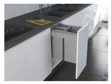 Sige Italian Concept 560 Loose Bin Cabinet Width 155mm & 230mm ,Height 298mm ,463mm - 8Litre ,17Litre & 29Litre Finish Light Grey & Orion Grey