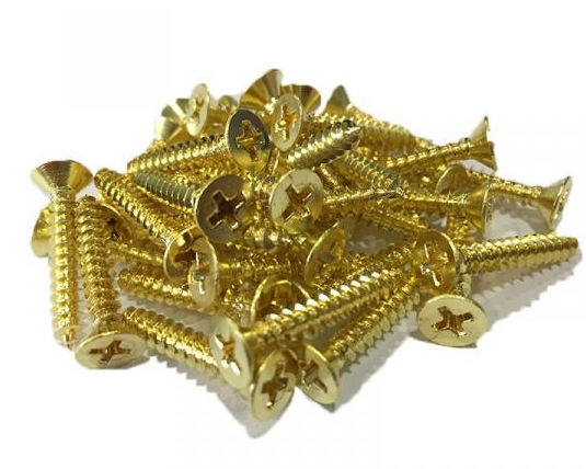 Lohala Brass Screw Brass Wood CSK PH [200] - 7 x 20mm ,7 x 25mm ,7 x 30mm ,7 x 35mm ,8 x 20mm & 8 x 25mm