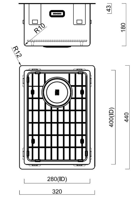 BURNS & FERALL ZOMODO PVD SINGLE BOWL SINK & GRID AVAILABLE IN 4 SIZES : 280 ,400,,450 & 500  RIO BRONZE