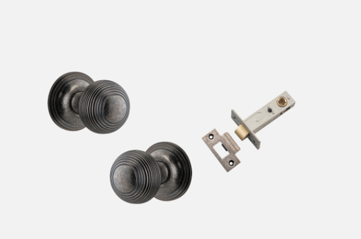 Iver Guildford Door Knob 0227 Round Rose Distressed Nickel - Passage kit ,Privacy kit & Entrance Kit (Dual Function 5 pin and Key Thumb 6 Pin)