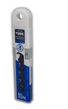 Tusk Heavy Duty Snap off Knife ,Blade ,Hook blade & Disposal Case 18mm - 1pc pack ,5pcs pack & 10pcs pack