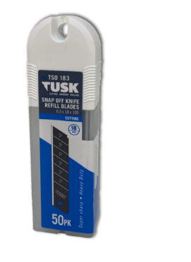 Tusk Heavy Duty Snap off Knife ,Blade ,Hook blade & Disposal Case 18mm - 1pc pack ,5pcs pack & 10pcs pack