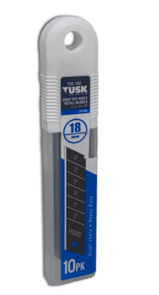 Tusk Heavy Duty Snap off Knife ,Blade ,Hook blade & Disposal Case 18mm - 1pc pack ,5pcs pack & 10pcs pack