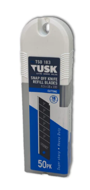 Tusk Heavy Duty Snap off Knife ,Blade ,Hook blade & Disposal Case 18mm - 1pc pack ,5pcs pack & 10pcs pack