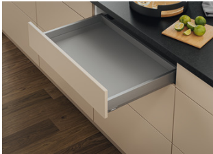 Blum Merivobox Kitset M Height 108mm - 40kg & 70kg  Length Available in 6 sizes : 270mm ,350mm ,400mm ,450mm ,500mm & 550mm - Available in silk white and orion grey