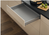 Blum Merivobox Kitset M Height 108mm - 40kg & 70kg  Length Available in 6 sizes : 270mm ,350mm ,400mm ,450mm ,500mm & 550mm
