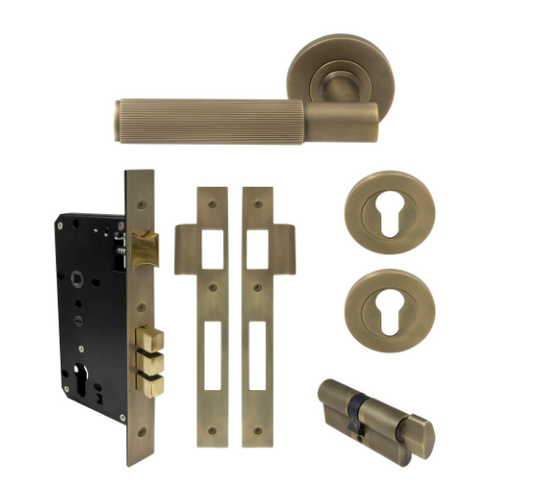 Windsor Premium NZ NIDO Verge Rose Entrance Set - Linear Knurl Priced Per Set Available in 7 Colours