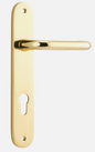 Iver Oslo Door Lever 10346 Oval Backplate Polished Brass - Passage ,Privacy & Entrance