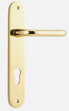 Iver Oslo Door Lever 10346 Oval Backplate Polished Brass - Passage ,Privacy & Entrance