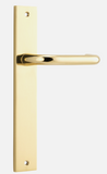 Iver Oslo Door Lever 10344 Rectangular Backplate Polished Brass - Passage ,Privacy & Entrance