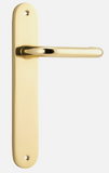 Iver Oslo Door Lever 10346 Oval Backplate Polished Brass - Passage ,Privacy & Entrance