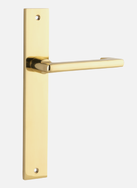 Iver Baltimore Return Door Lever 10348 Rectangular Polished Brass - Passage ,Privacy & Entrance
