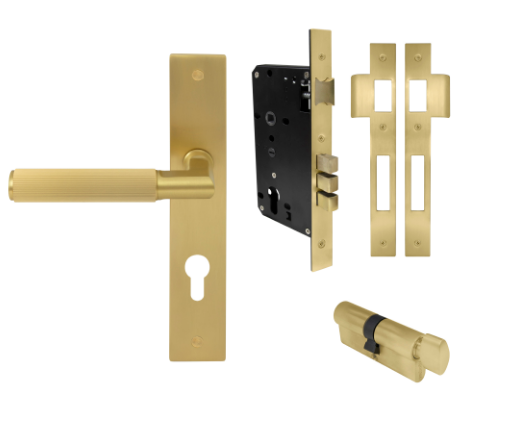 Windsor Premium NZ NIDO Lumina Longplate Entrance Set - Linear Knurl Priced Per Set Available in 7 Colours