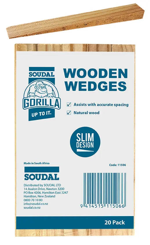 SOUDAL GORILLA WEDGES WOODEN 20,100,200PK - PRICED PER UNIT - MINIMUM ORDER QUAINTY 10,30,100 UNITS