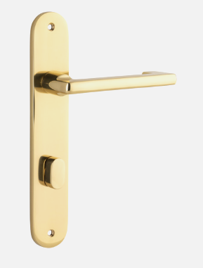 Iver Baltimore Return Door Lever 10352 Oval Back Plate Polished Brass - Passage ,Privacy & Entrance