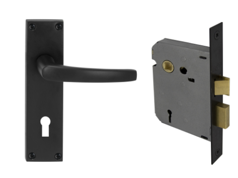 Windsor Premium NZ Contract - Longplate Locking Set Price Per Set - Matt Black ,Brushed Nickel