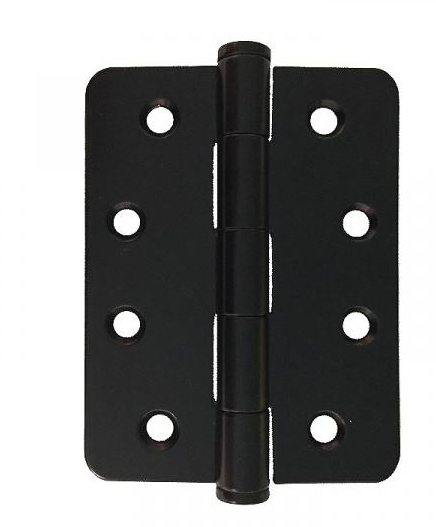 Lohala Hinge Stainless Steel 304 ,100mm x 75mm x 2.5mm Satin & 100mm x 75mm x 2.5mm 1/4" Radius Loose Button Pin Satin & Black Electrocoat