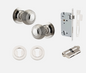 Iver Guildford Door Knob 0228 Round Rose Polished Nickel - Passage kit ,Privacy kit & Entrance Kit (Dual Function 5 pin and Key Thumb 6 Pin)