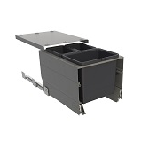 Tanova NZ Designer Soft Close Kitchen Bin -350mm, 400mm,450mm, 600mm ,Cabinet - 1 x 24L and 1 x 8Litre ,1 x 18L and 1 x 8Litre ,1 x 15L and 1 x 6Litre , 1 x 15L 2 x 6Litre  ,1 x 18L and 2 x 8Litre & 1 x 36L and 1 x 20Litre – Grey