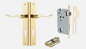 Iver Stirling Door Lever 10420 Rectangular Backplate Polished Brass - Passage ,Privacy & Entrance