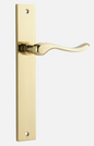 Iver Stirling Door Lever 10420 Rectangular Backplate Polished Brass - Passage ,Privacy & Entrance