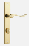 Iver Stirling Door Lever 10420 Rectangular Backplate Polished Brass - Passage ,Privacy & Entrance