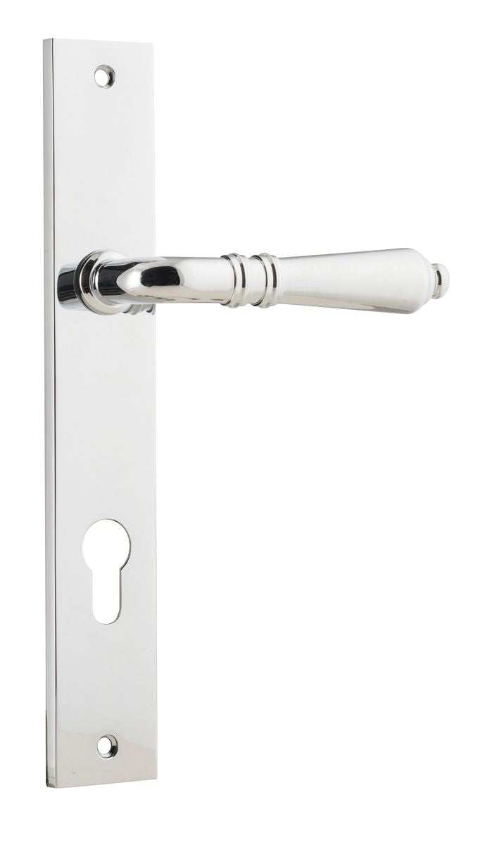 Iver Sarlat  Door Lever Rectangular Latch Pair, Passage Kit, Privacy Kit , Entrance Kit with High Security Lock -Polished Chrome