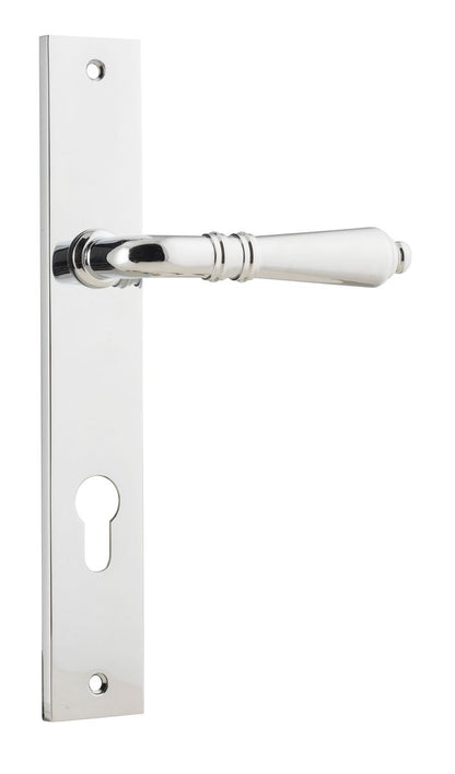 Iver Sarlat  Door Lever Rectangular Latch Pair, Passage Kit, Privacy Kit , Entrance Kit with High Security Lock -Polished Chrome