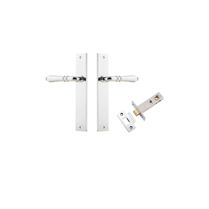 Iver Sarlat  Door Lever Rectangular Latch Pair, Passage Kit, Privacy Kit , Entrance Kit with High Security Lock -Polished Chrome