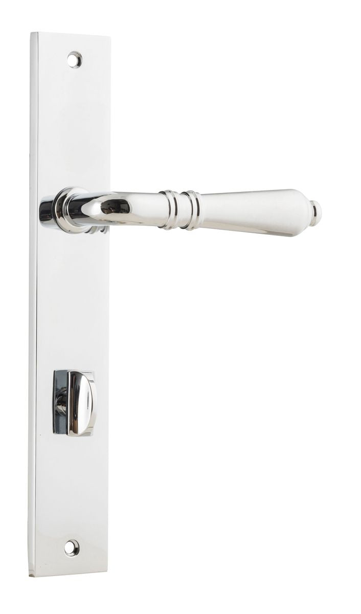 Iver Sarlat  Door Lever Rectangular Latch Pair, Passage Kit, Privacy Kit , Entrance Kit with High Security Lock -Polished Chrome