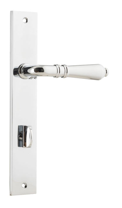 Iver Sarlat  Door Lever Rectangular Latch Pair, Passage Kit, Privacy Kit , Entrance Kit with High Security Lock -Polished Chrome