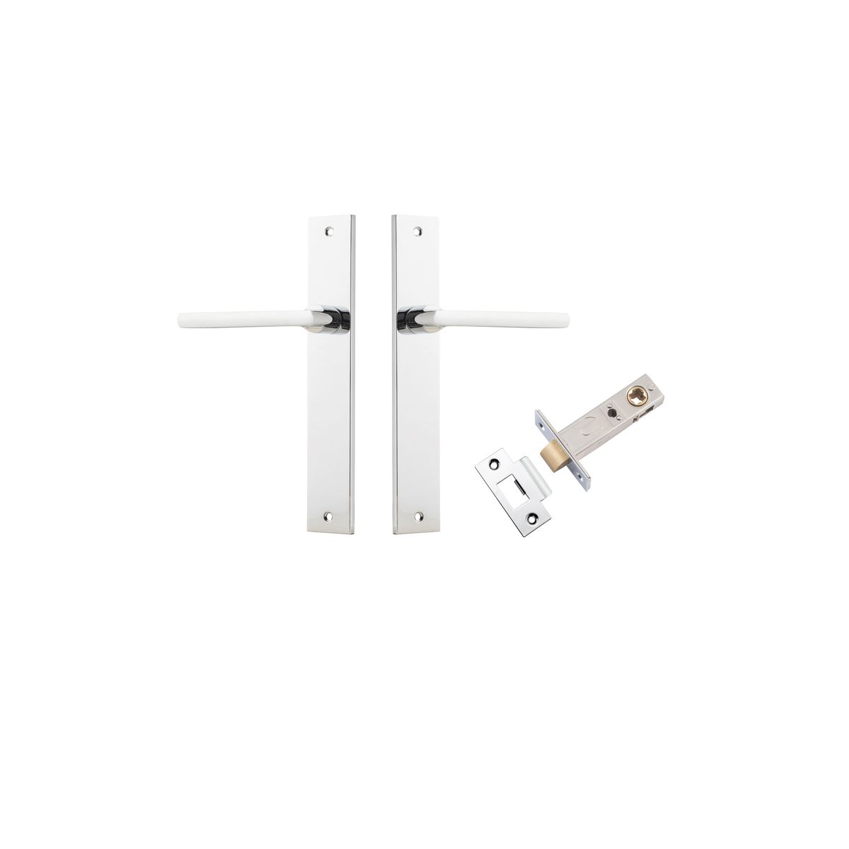 Iver Baltimore Door Knob Rectangular Latch Pair, Passage Kit, Privacy Kit , Entrance Kit with High Security Lock -Polished Chrome