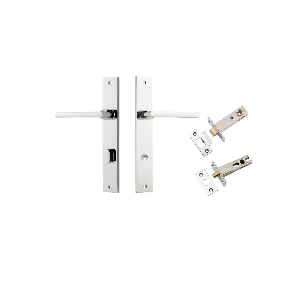 Iver Baltimore Door Knob Rectangular Latch Pair, Passage Kit, Privacy Kit , Entrance Kit with High Security Lock -Polished Chrome