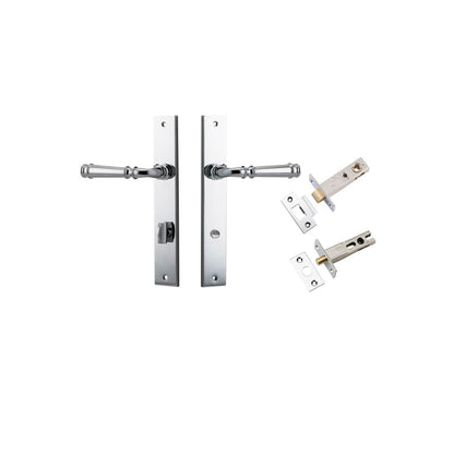 Iver Verona Door Lever Rectangular Latch Pair, Passage Kit, Privacy Kit , Entrance Kit with High Security Lock -Polished Chrome