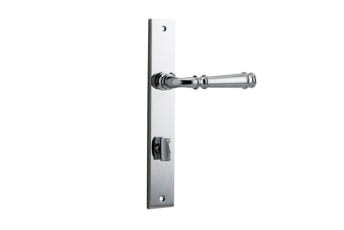 Iver Verona Door Lever Rectangular Latch Pair, Passage Kit, Privacy Kit , Entrance Kit with High Security Lock -Polished Chrome