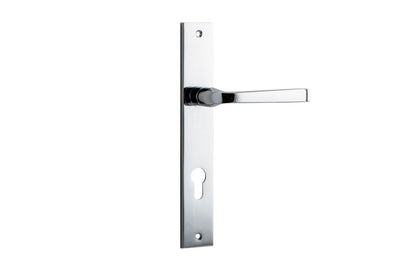 Iver Annecy Door Lever Rectangular Latch Pair, Passage Kit, Privacy Kit , Entrance Kit with High Security Lock - Polished Chrome