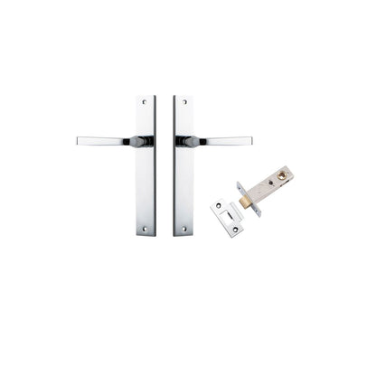 Iver Annecy Door Lever Rectangular Latch Pair, Passage Kit, Privacy Kit , Entrance Kit with High Security Lock - Polished Chrome