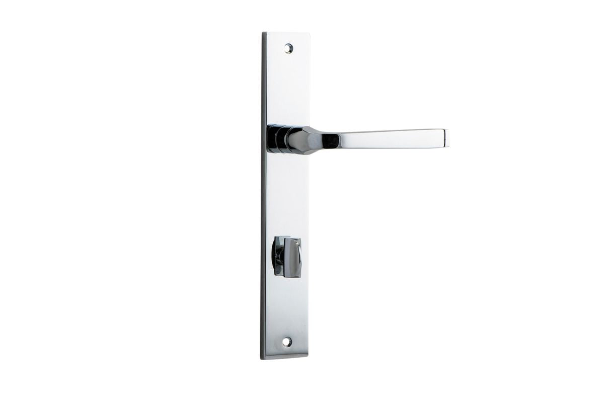 Iver Annecy Door Lever Rectangular Latch Pair, Passage Kit, Privacy Kit , Entrance Kit with High Security Lock - Polished Chrome