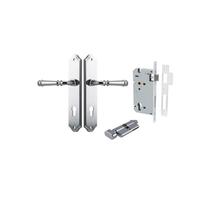 Iver Verona Door Lever Shouldered Latch Pair, Passage Kit, Privacy Kit , Entrance Kit with High Security Lock -Polished Chrome