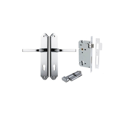 Iver Annecy Door Lever Shouldered Latch Pair, Passage Kit, Privacy Kit , Entrance Kit with High Security Lock -Polished Chrome