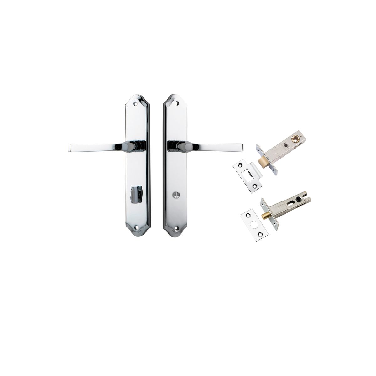 Iver Annecy Door Lever Shouldered Latch Pair, Passage Kit, Privacy Kit , Entrance Kit with High Security Lock -Polished Chrome