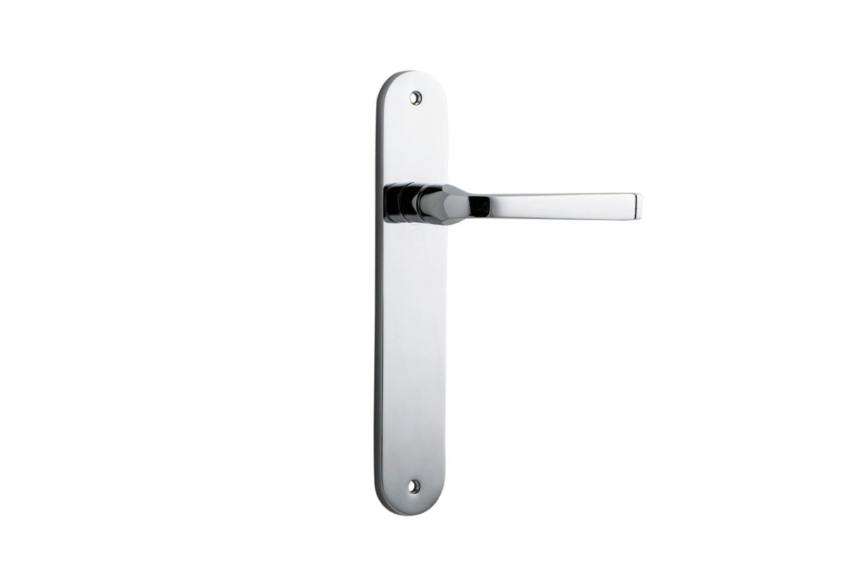 Iver Annecy Door Lever Oval Latch Pair, Passage Kit, Privacy Kit , Entrance Kit with High Security Lock - Polished Chrome