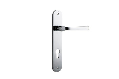 Iver Annecy Door Lever Oval Latch Pair, Passage Kit, Privacy Kit , Entrance Kit with High Security Lock - Polished Chrome