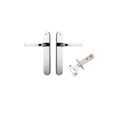 Iver Annecy Door Lever Oval Latch Pair, Passage Kit, Privacy Kit , Entrance Kit with High Security Lock - Polished Chrome